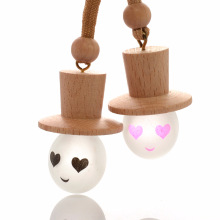 manufacture 5ml round shape hanging car perfume bottle with wooden cap